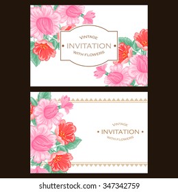 Invitation with floral background
