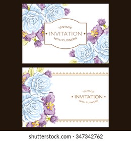 Invitation with floral background