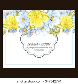 Invitation with floral background