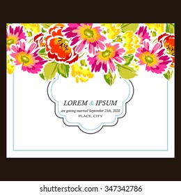 Invitation with floral background