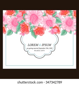 Invitation with floral background