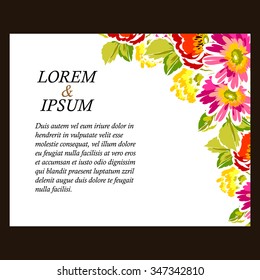 Invitation with floral background