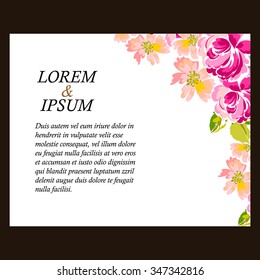 Invitation with floral background
