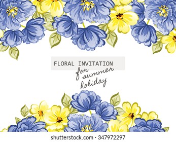 Invitation with floral background
