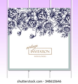 Invitation with floral background