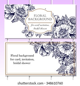 Invitation with floral background