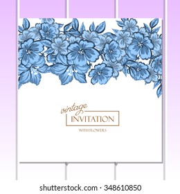 Invitation with floral background
