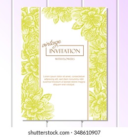 Invitation with floral background