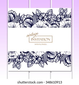 Invitation with floral background