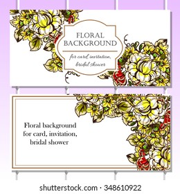 Invitation with floral background