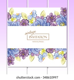 Invitation with floral background