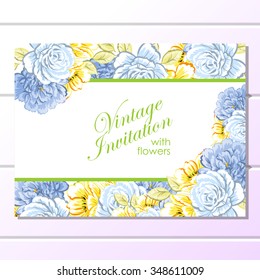 Invitation with floral background