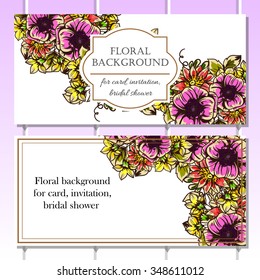 Invitation with floral background