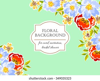 Invitation with floral background