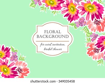 Invitation with floral background