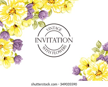 Invitation with floral background
