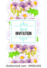 Invitation with floral background