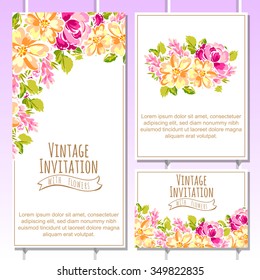 Invitation with floral background