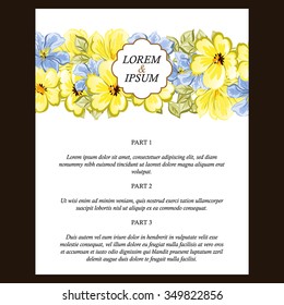 Invitation with floral background
