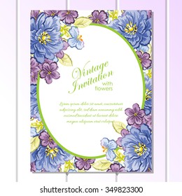 Invitation with floral background