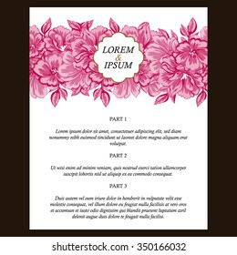 Invitation with floral background