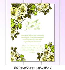 Invitation with floral background