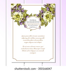 Invitation with floral background