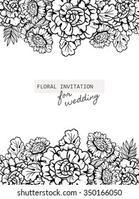 Invitation with floral background
