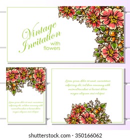 Invitation with floral background