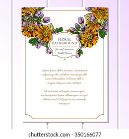 Invitation with floral background