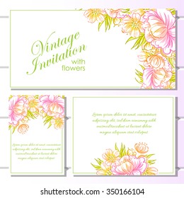 Invitation with floral background
