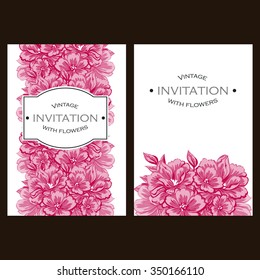 Invitation with floral background