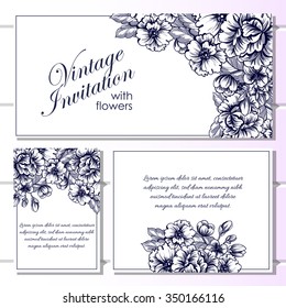 Invitation with floral background