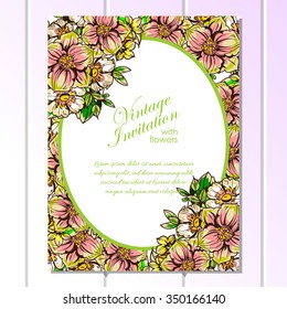 Invitation with floral background