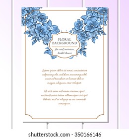 Invitation with floral background