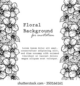 Invitation with floral background