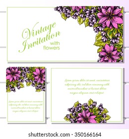 Invitation with floral background