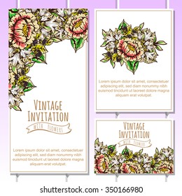 Invitation with floral background