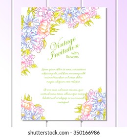 Invitation with floral background