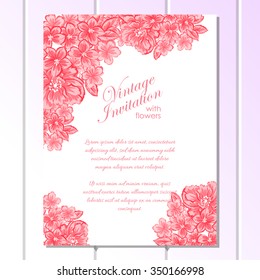 Invitation with floral background