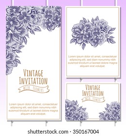 Invitation with floral background