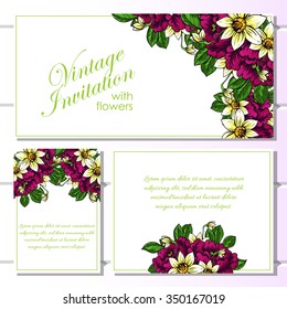 Invitation with floral background