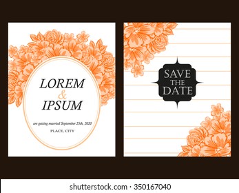 Invitation with floral background