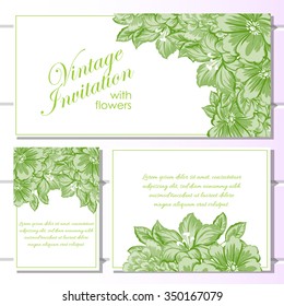 Invitation with floral background
