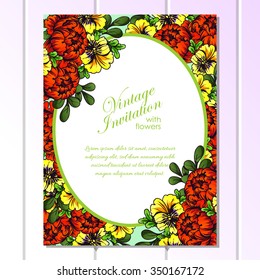 Invitation with floral background