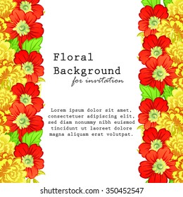 Invitation with floral background