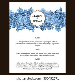 Invitation with floral background