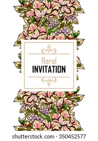 Invitation with floral background
