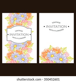 Invitation with floral background
