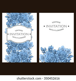 Invitation with floral background